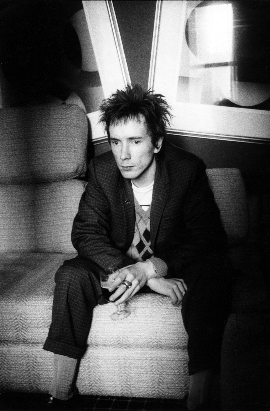 John Lydon, Warwick Hotel, New York City, 1979, photographed by Godlis.