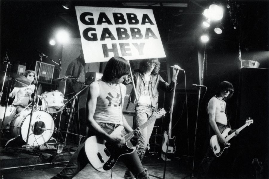 Ramones, CBGB, 1977, photographed by Godlis.