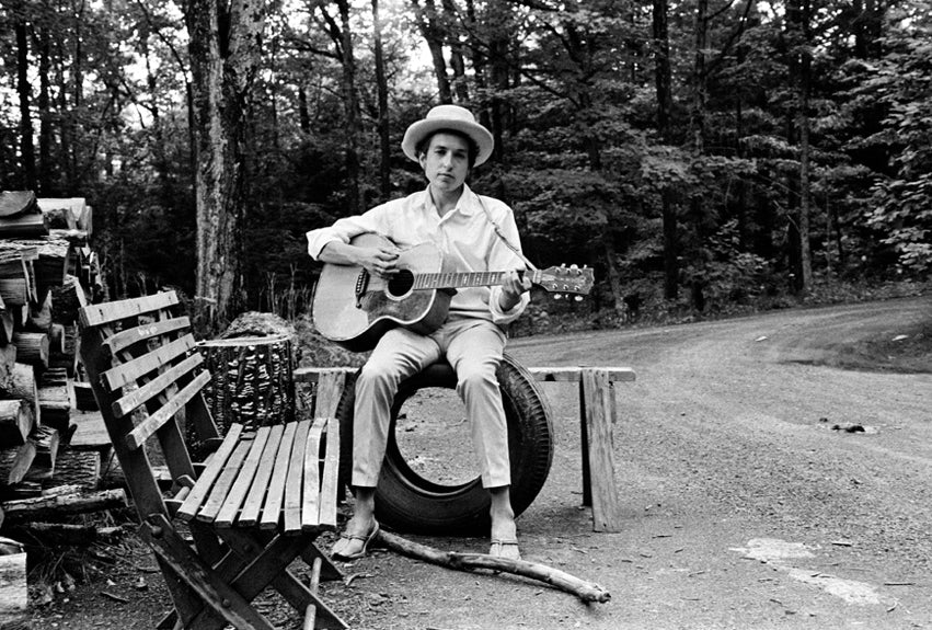 Bob Dylan Seated with Guitar, Woodstock, 1968