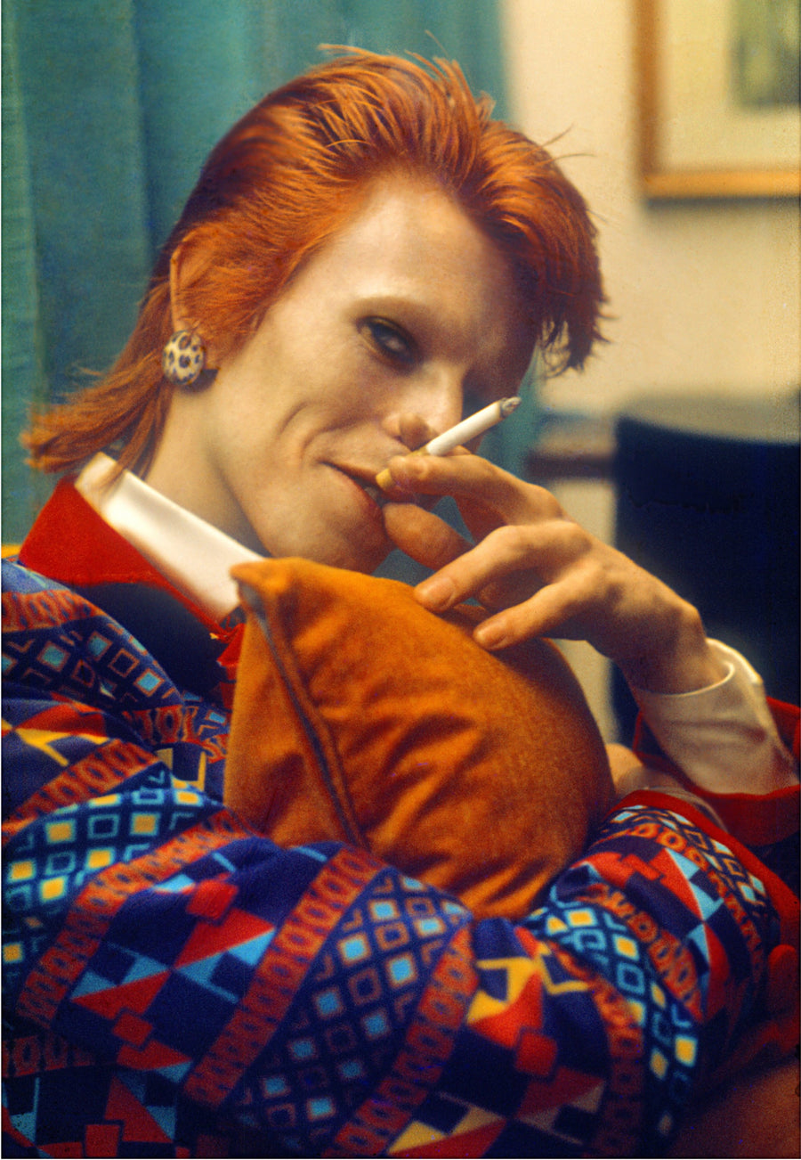 David Bowie Smoking, United Kingdom, 1973, photographed by Mick Rock.
