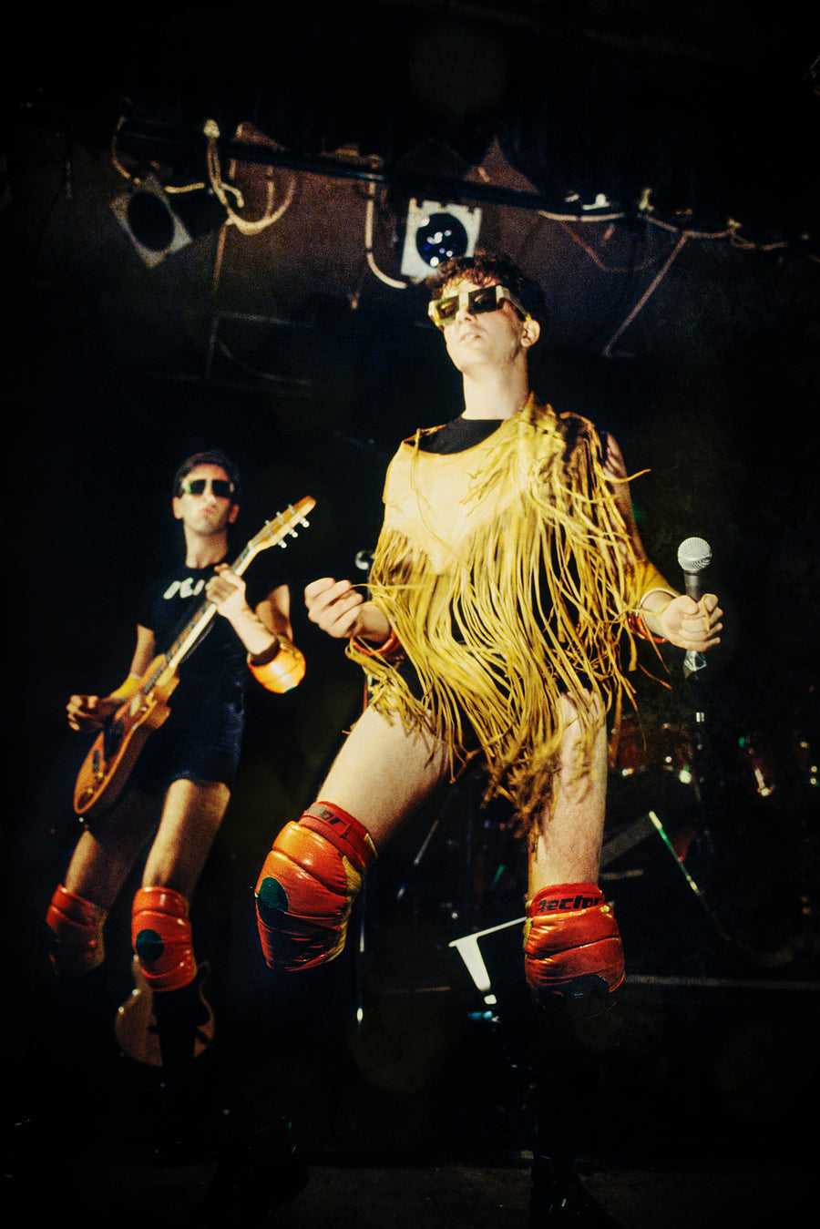 Devo group performance, Boston, Massachusetts, 1978, photographed by Michael Grecco.