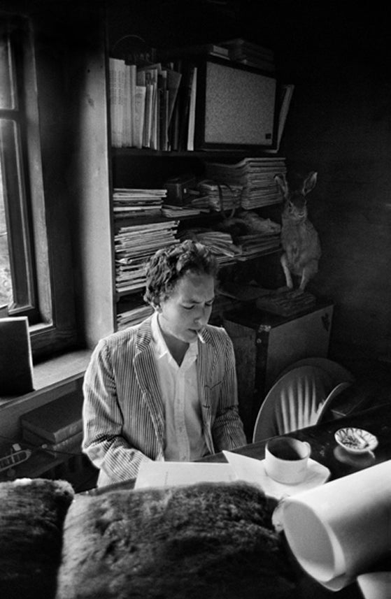 Bob Dylan Smoking at Desk, Woodstock, New York, 1968