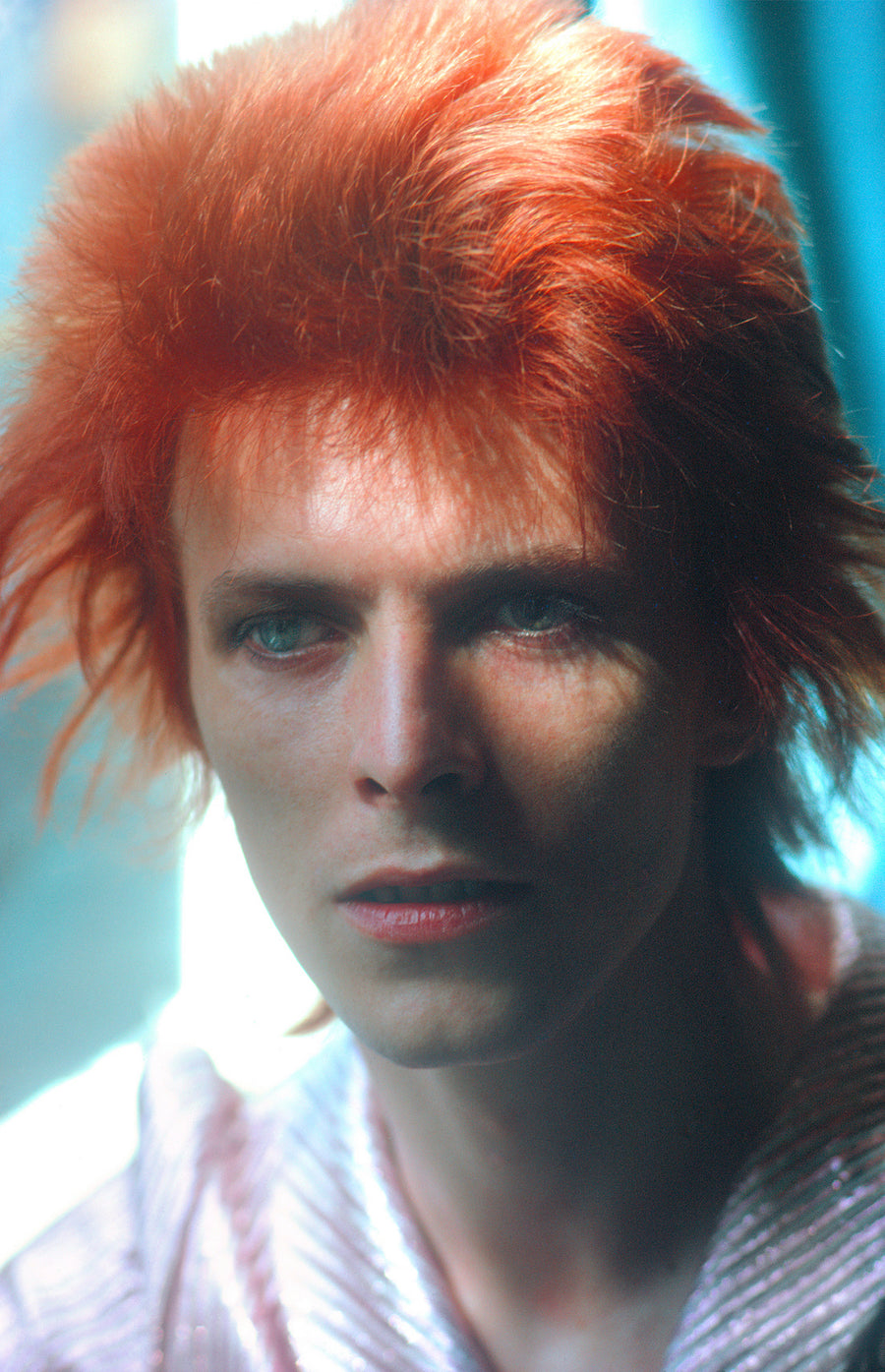 David Bowie, Close-Up, Haddon Hall, 1972, photographed by Mick Rock.