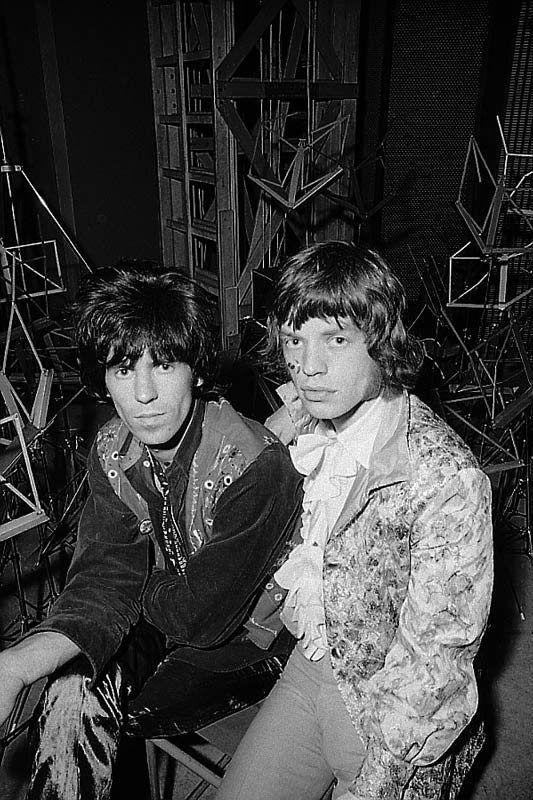 Keith Richards and Mick Jagger during the Eleven Hands session, New York, photographed by Michael Cooper, 1967.