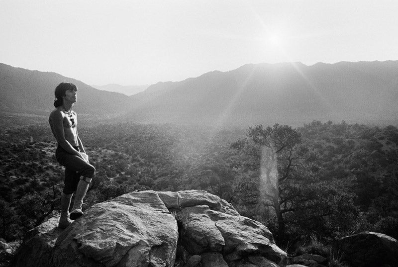Keith Richards at sunrise in Joshua Tree, California, photographed by Michael Cooper, 1968.
