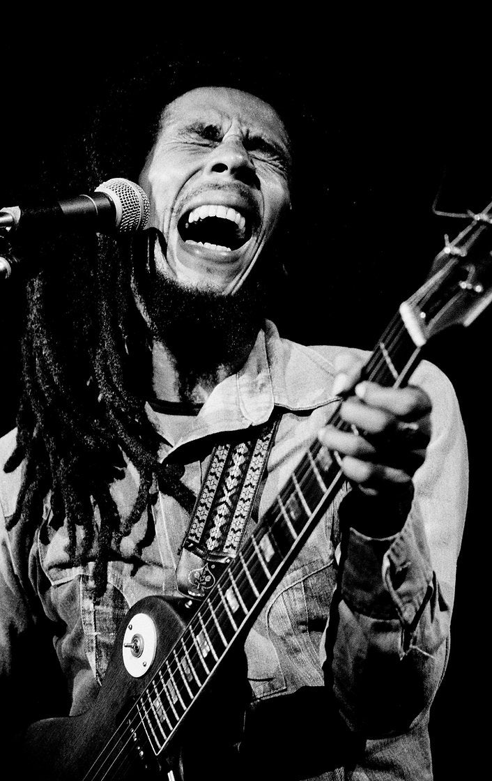 Bob Marley Portrait, Canada, 1978, photographed by Patrick Harbron.