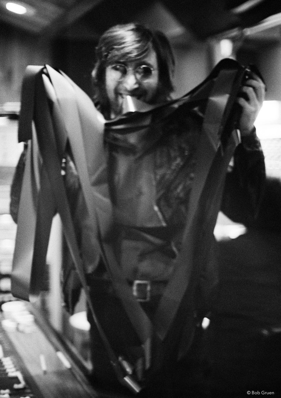 John Lennon. Record Plant, NYC, 1972, photographed by Bob Gruen.
