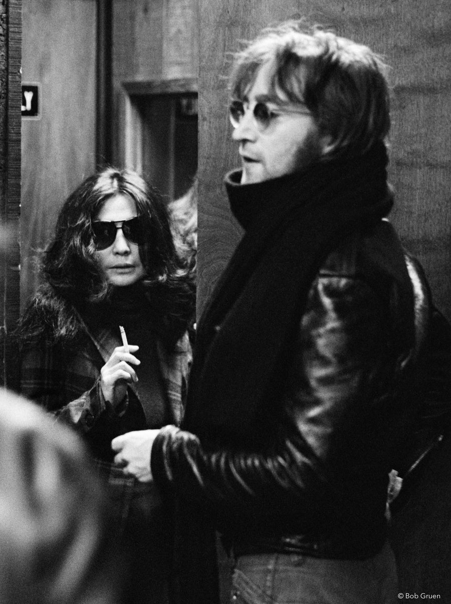 John Lennon and Yoko Ono. Record Plant, NYC, 1972, photographed by Bob Gruen.