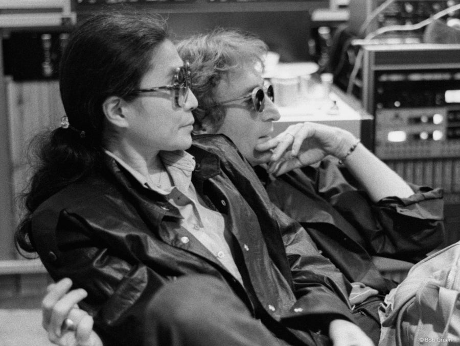 John Lennon and Yoko Ono, Recording at The Hit Factory, New York City, 1980, photographed by Bob Gruen.