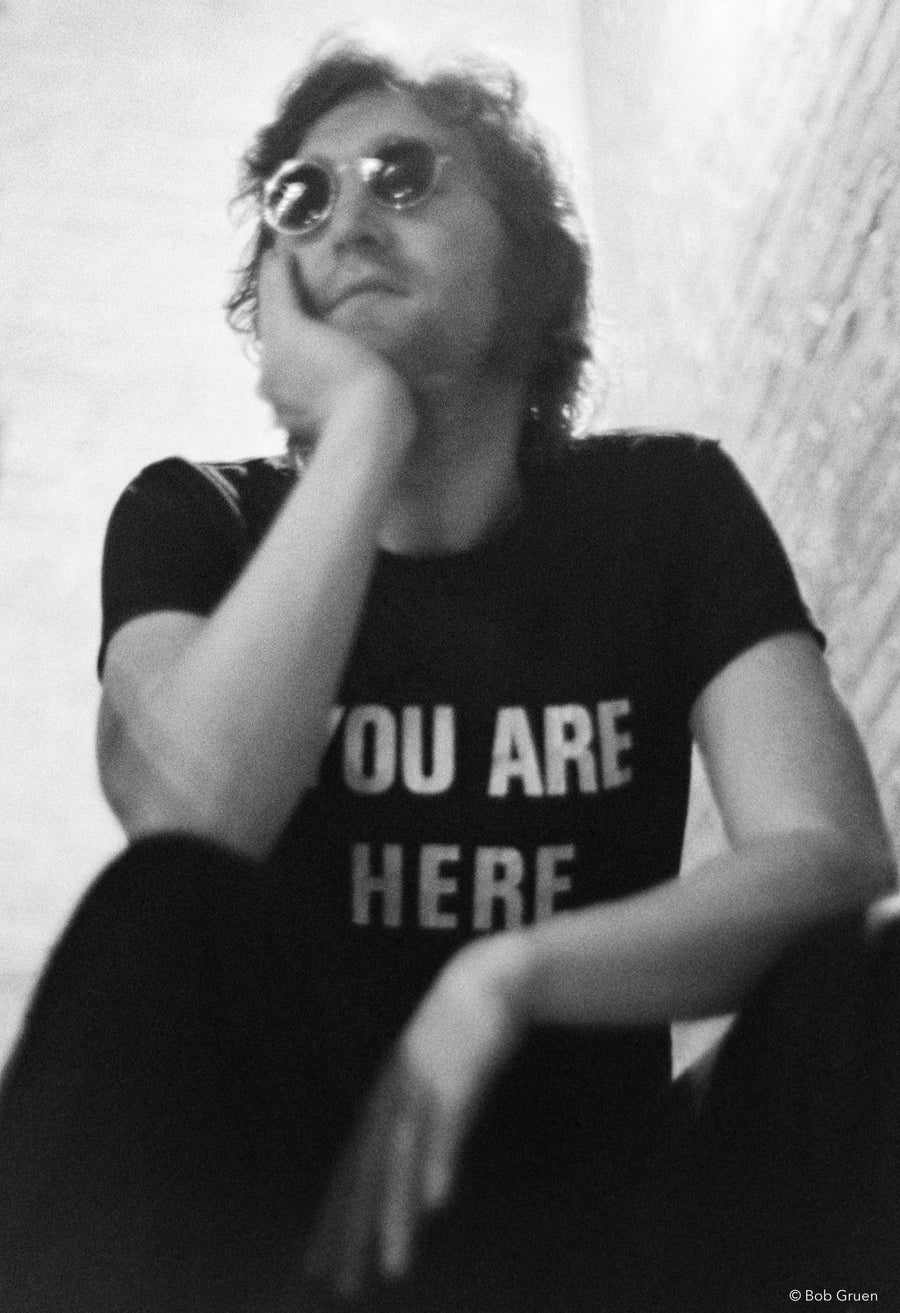 John Lennon. You Are Here. Fillmore East, NYC, 1972, photographed by Bob Gruen.