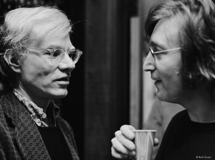 John Lennon and Andy Warhol, Record Plant, New York City, 1972, photographed by Bob Gruen.