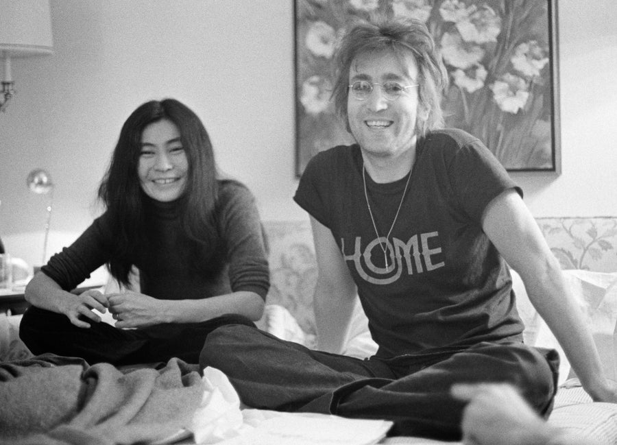 John Lennon and Yoko Ono, St. Moritz Hotel, New York City, 1972, photographed by Bob Gruen.