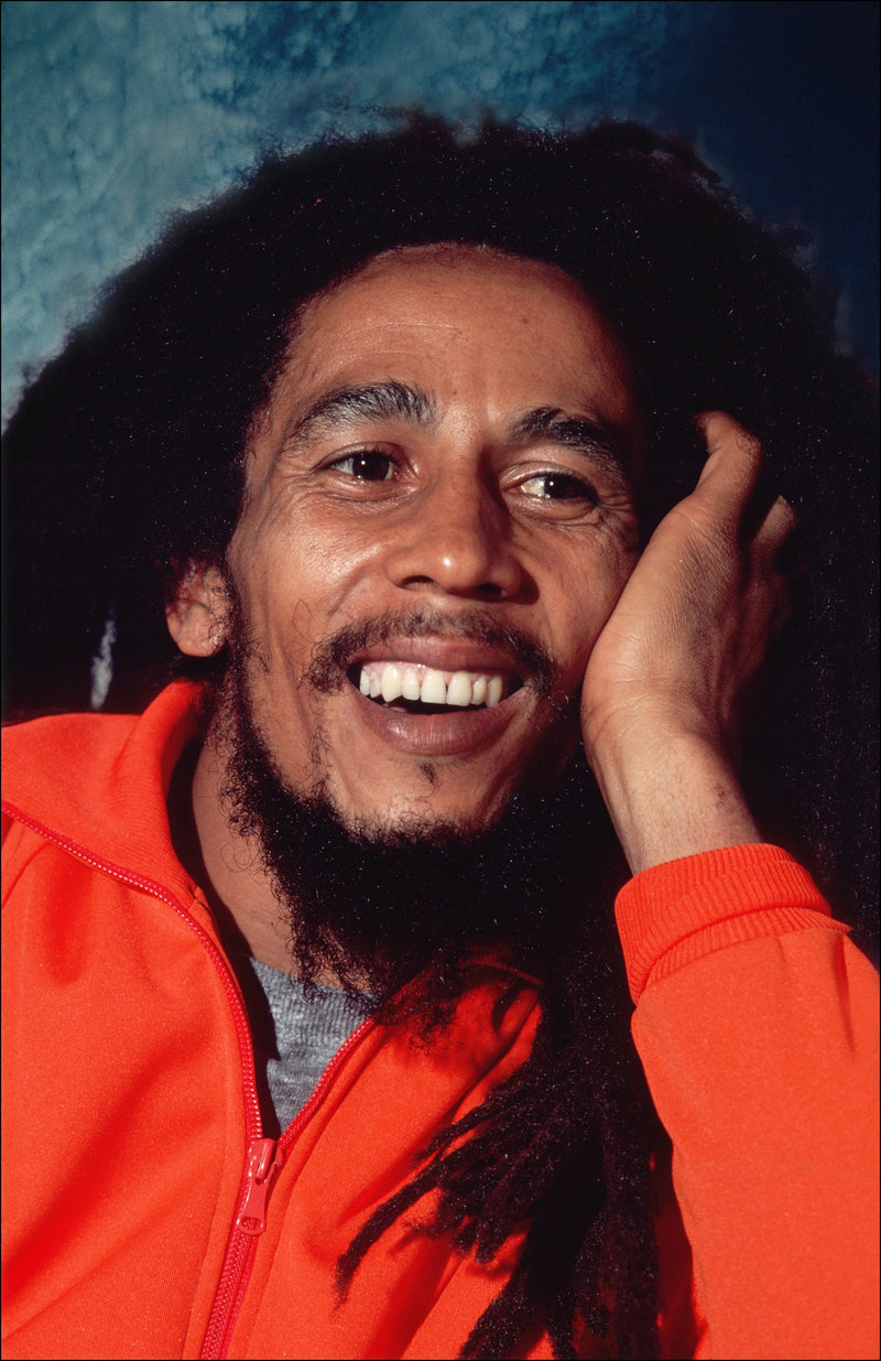Bob Marley, Close-Up, New York City, 1979, photographed by Allan Tannenbaum.