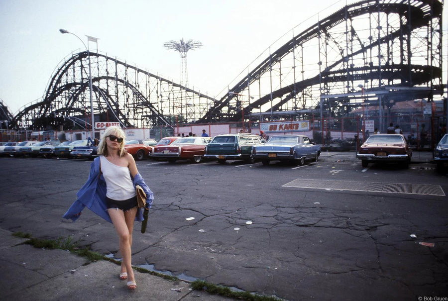 Debbie Harry in Coney Island, Brooklyn, New York City, 1977, photographed by Bob Gruen.