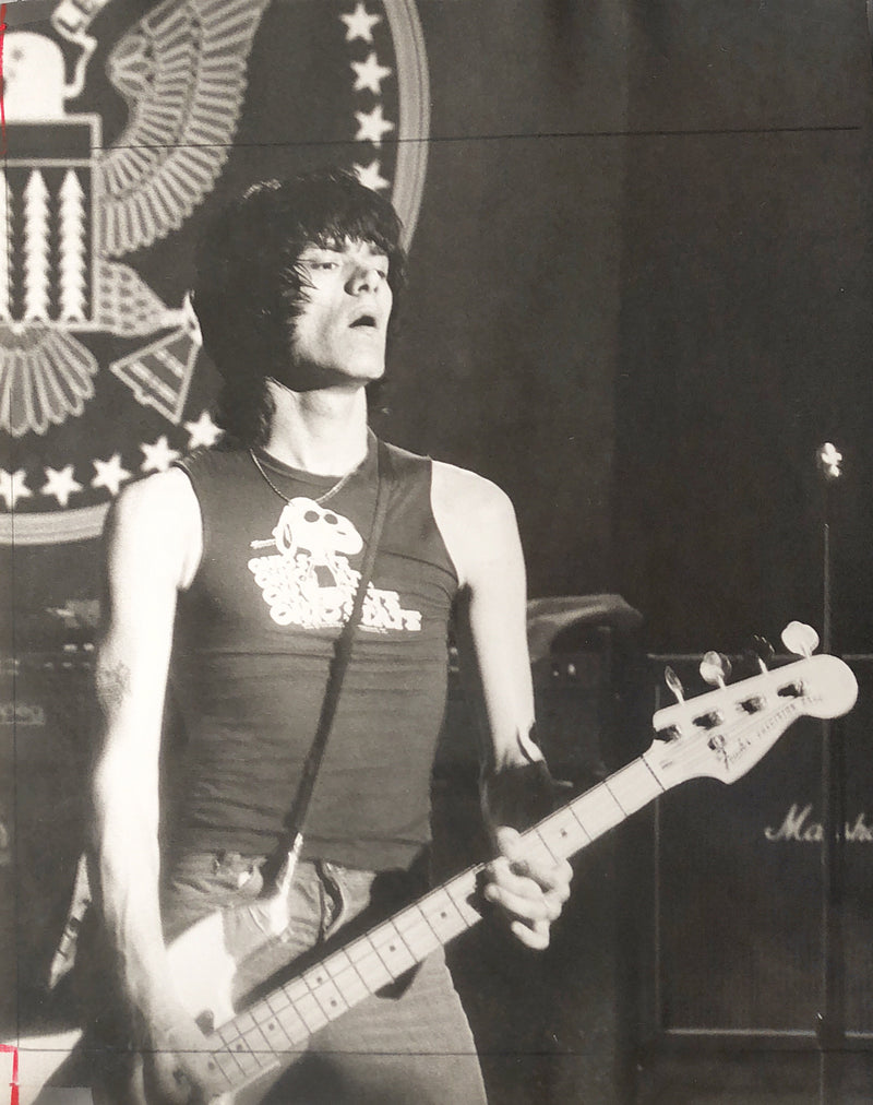 Dee Dee Ramone, On Stage, Central Park, New York City, 1979, photographed by Bob Gruen. Vintage silver gelatin print.