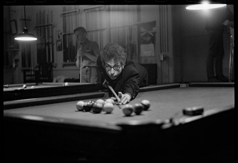 Bob Dylan, playing Pool in Kingston, New York City, 1964