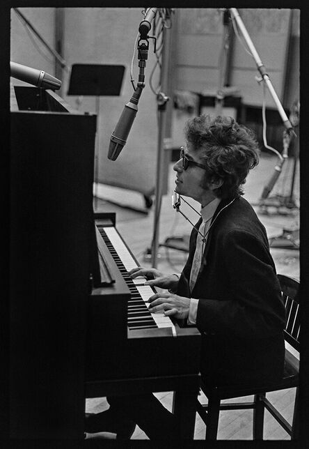 Bob Dylan, recording "Bringing It All Back Home", wide angle, New York City, 1965 (6)