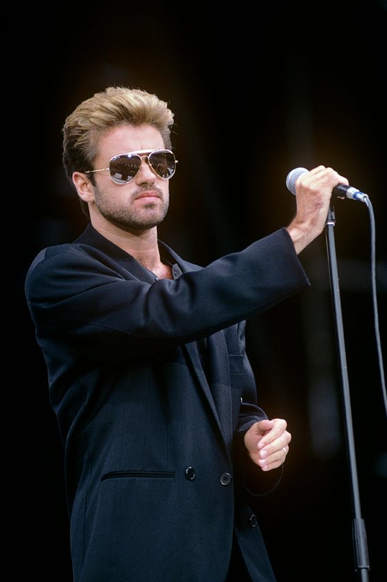 George Michael, Wembley Stadium, London, 1988. Photograph by Ebet Roberts.