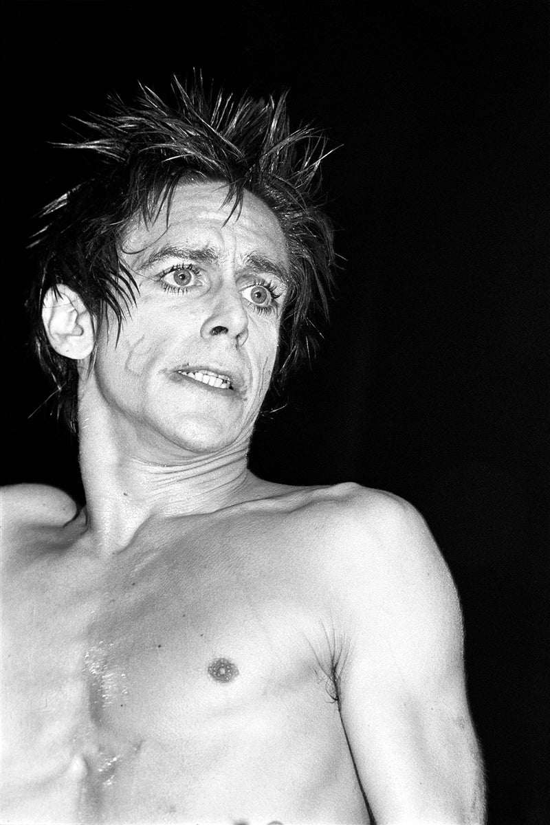 Iggy Pop, the Palladium, New York City, 1977. Photograph by Ebet Roberts.