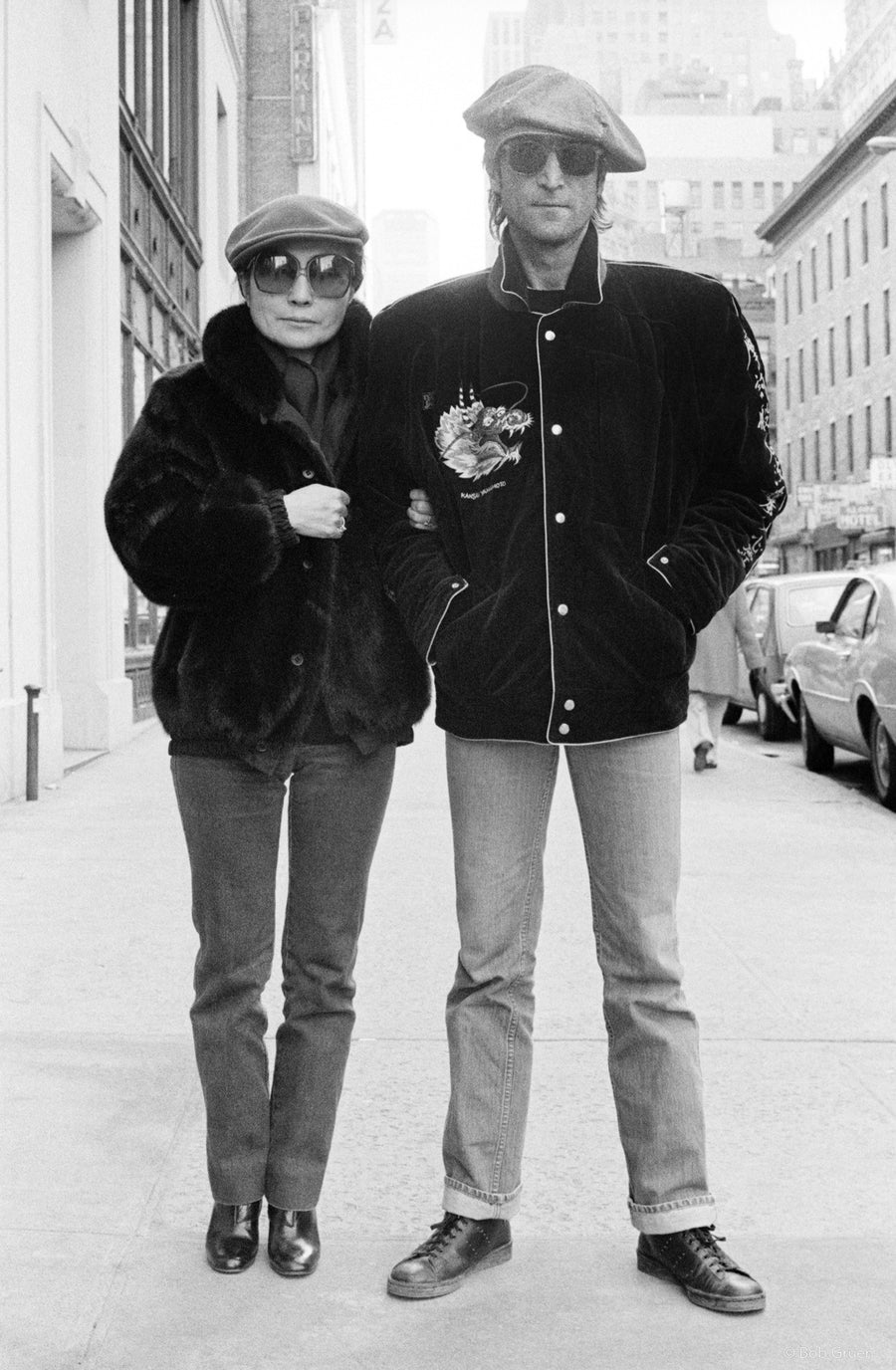 John Lennon and Yoko Ono on 44th Street in New York City, 1980, photographed by Bob Gruen.