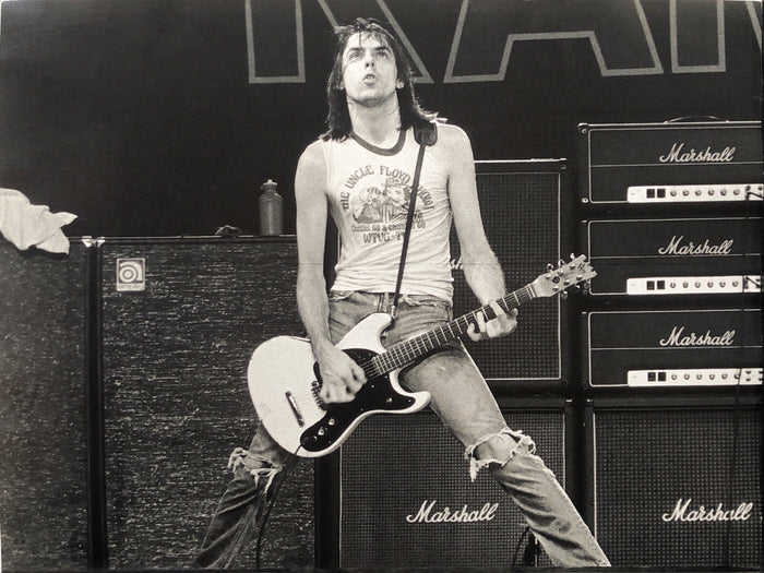 Johnny Ramone, Live, Central Park, New York City, 1979, photographed by Bob Gruen. Vintage silver gelatin print.