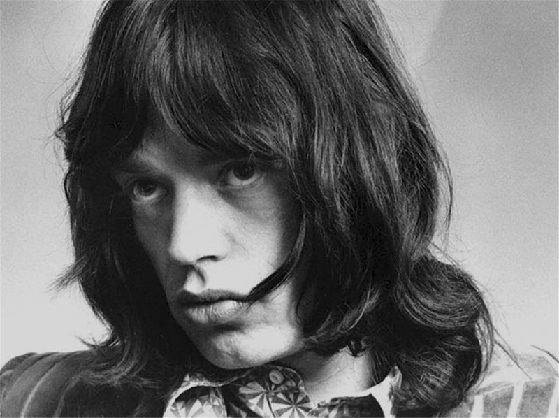 Mick Jagger at the Rolling Stones office in Mayfair, London, 1968, photographed by Barrie Wentzell.