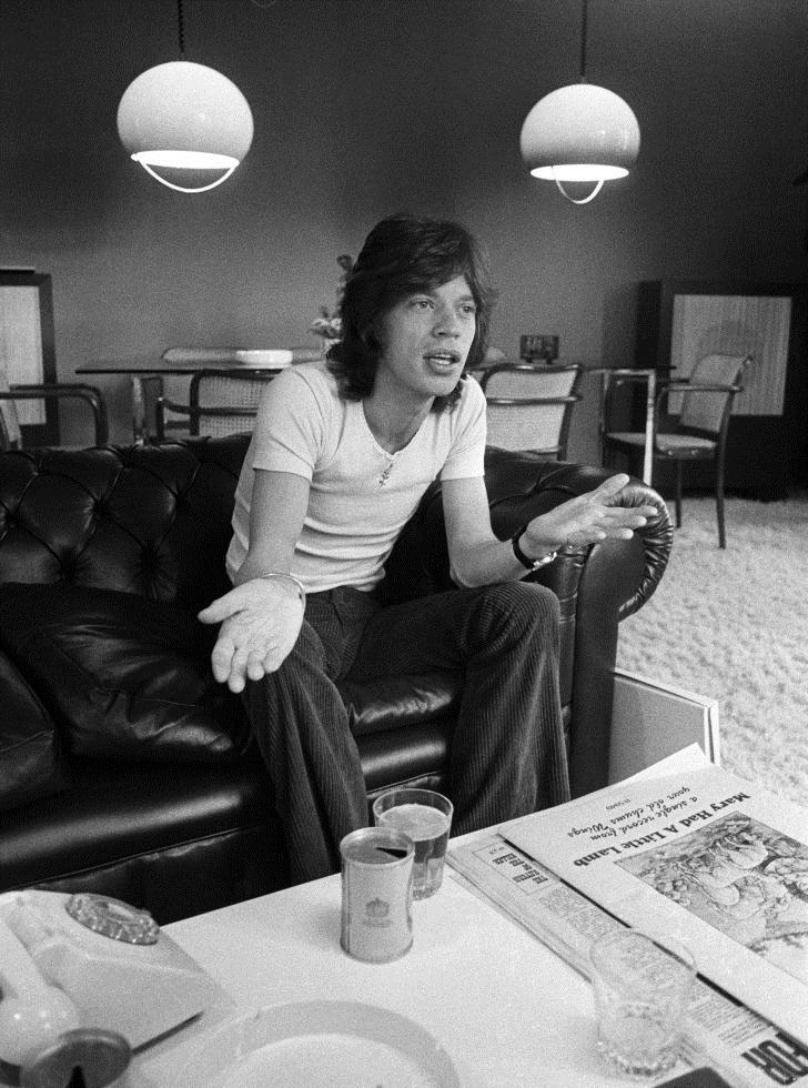 Mick Jagger of The Rolling Stones photographed in 1971 by Barrie Wentzell.