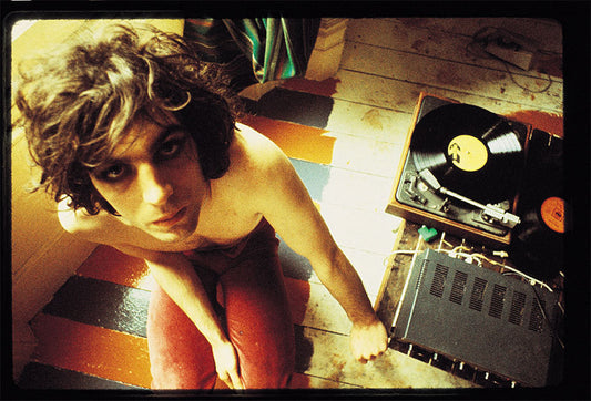 Syd Barrett at Home, London, 1969, photographed by Mick Rock.