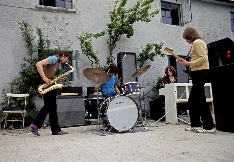 Colour photograph of the band Traffic, 1968, by Barrie Wentzell.