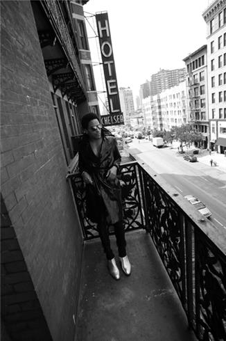 Lenny Kravitz, Chelsea Hotel, New York City, 2015, photographed by Mick Rock.