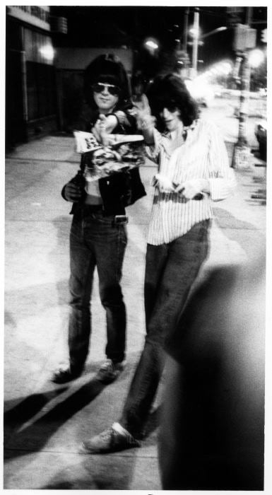 Joey Ramone, CBGB, 1981, photographed by Godlis.