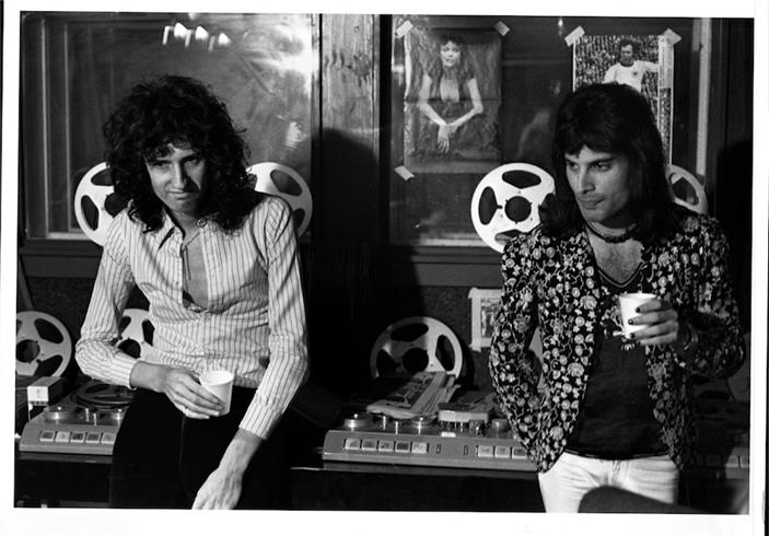 Brian May and Freddie Mercury, Queen, photographed by Mick Rock.