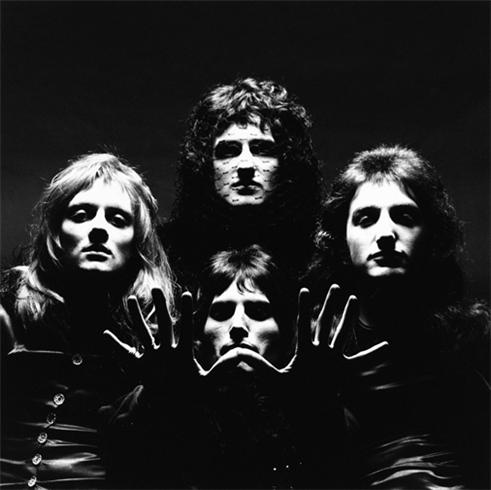Queen, Hands, Queen II album cover Session, London, 1974, photographed by Mick Rock.