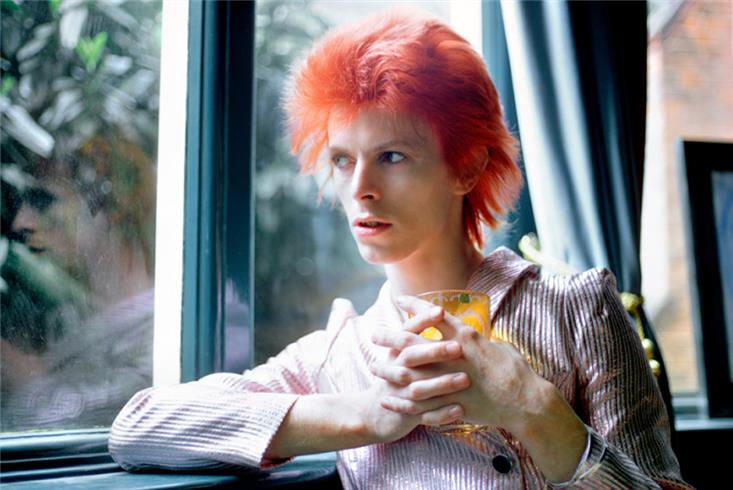 David Bowie at the Window, Haddon Hall, 1972, photographed by Mick Rock.