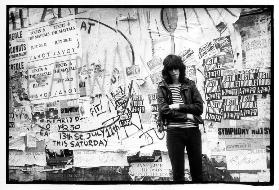 Joey Ramone, St. Marks Place, 1981, photographed by Godlis.