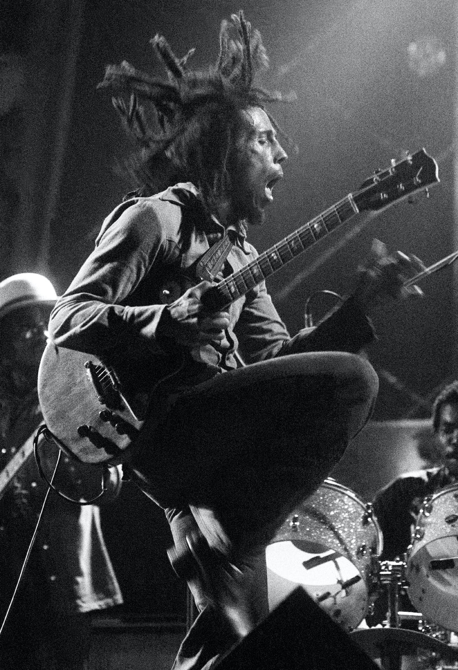 Bob Marley. Odeon Theatre in Birmingham. UK, 1975 — photograph by Ian Dickson