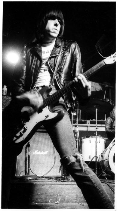 Johnny Ramone, CBGB, 1977, photographed by Godlis.