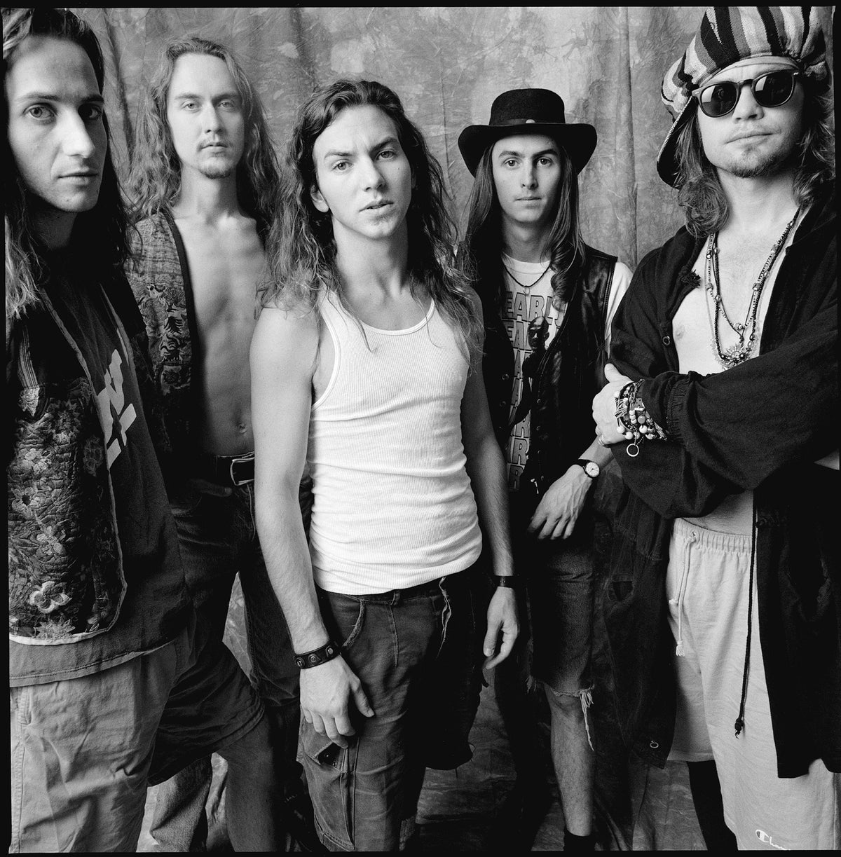 Pearl Jam group portrait by Chris Cuffaro