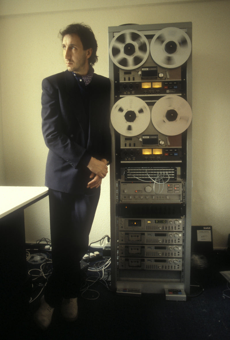 Pete Townshend of The Who photographed in Soho, London, by Martyn Goddard, 1980.