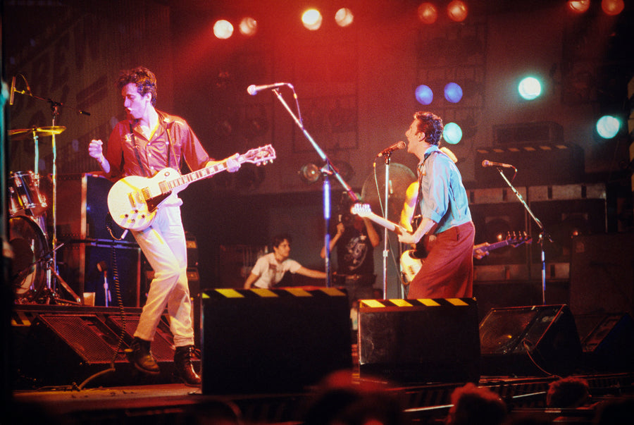 The Clash group performance, New York City, 1981, photographed by Michael Grecco.