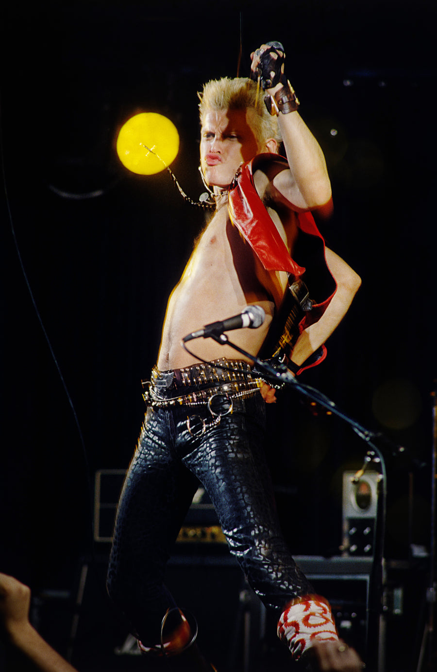 Billy Idol performing, Boston, Massachusetts, 1982, photographed by Michael Grecco.