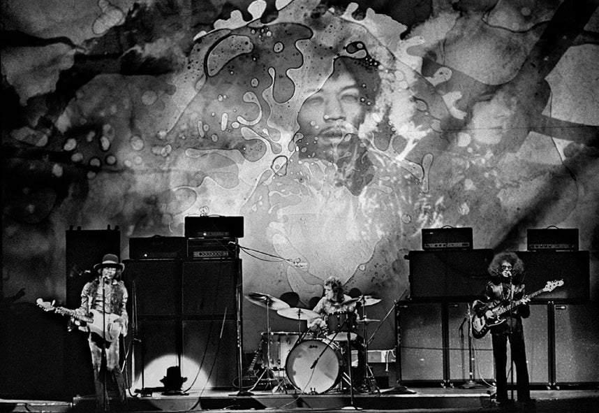 Jimi Hendrix Wide Stage Performance, 1968