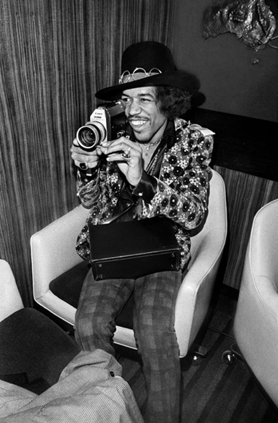 Jimi Hendrix with Camera, Pan Am Building, 1968