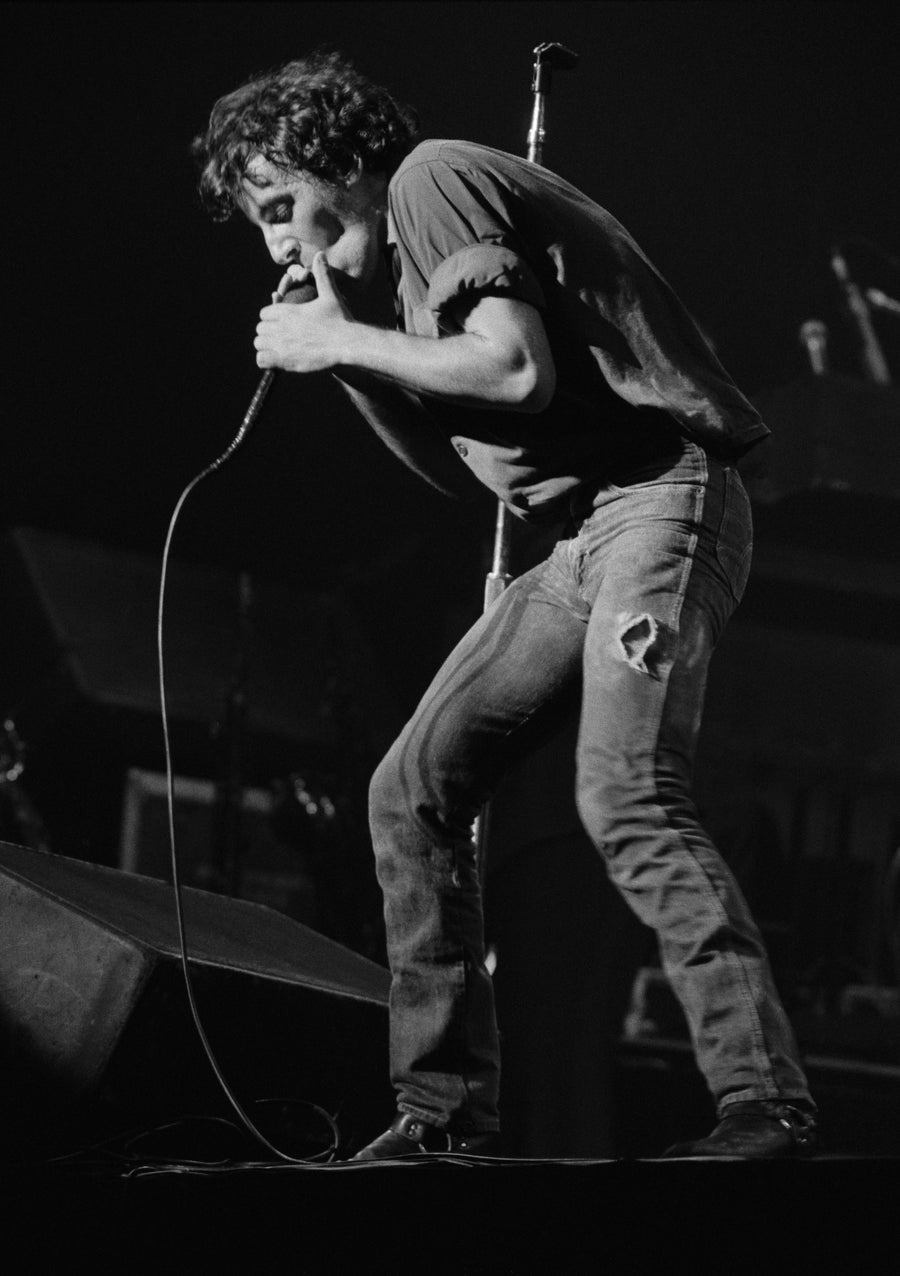 Bruce Springsteen On Stage, Canada, 1978, photographed by Patrick Harbron.