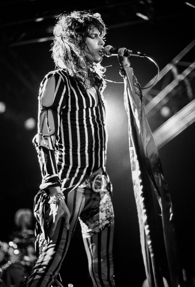 Steven Tyler of Aerosmith, On Stage, 1979, photographed by Lynn Goldsmith.