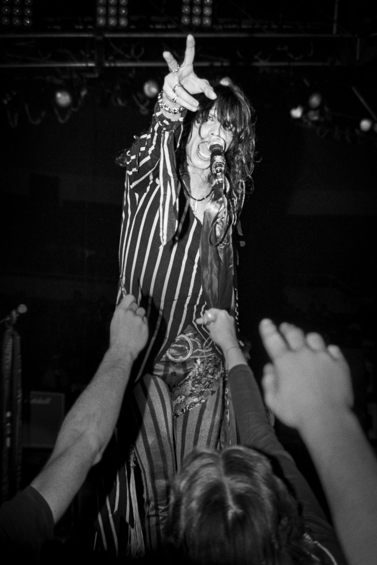 Steven Tyler of Aerosmith, Reaching Out, 1979 — photograph by Lynn Goldsmith