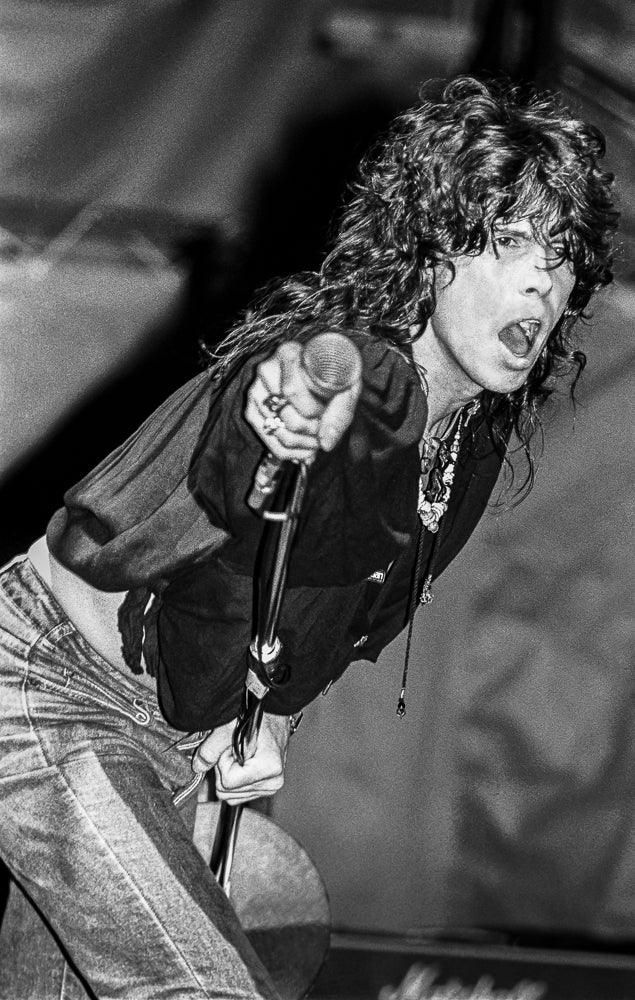 Steven Tyler of Aerosmith, 1983, photographed by Lynn Goldsmith.