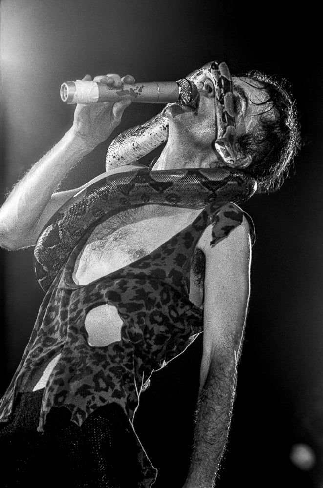 Alice Cooper, In Performance, 1980 — photograph by Lynn Goldsmith
