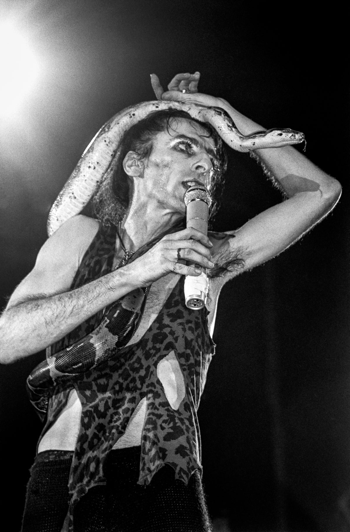 Alice Cooper, On Stage, 1980 — photograph by Lynn Goldsmith