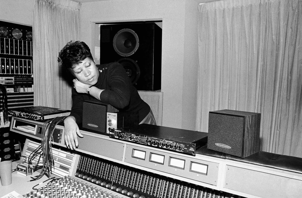 Aretha Franklin, 1985, photographed by Lynn Goldsmith.